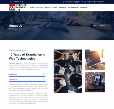 Webpage Academy of IT